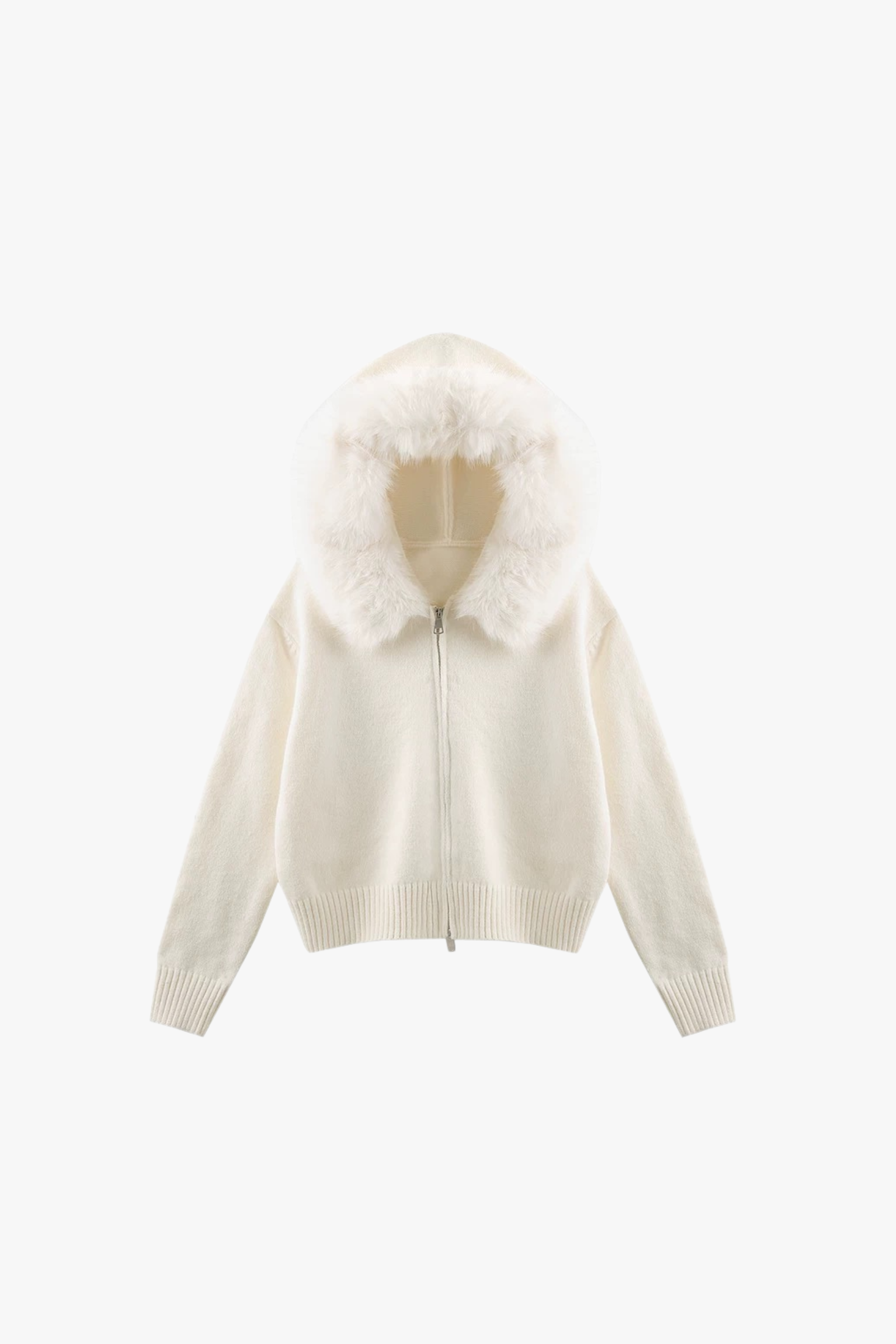 SORA – STRICKJACKE MIT KUNSTFELLKRAGEN